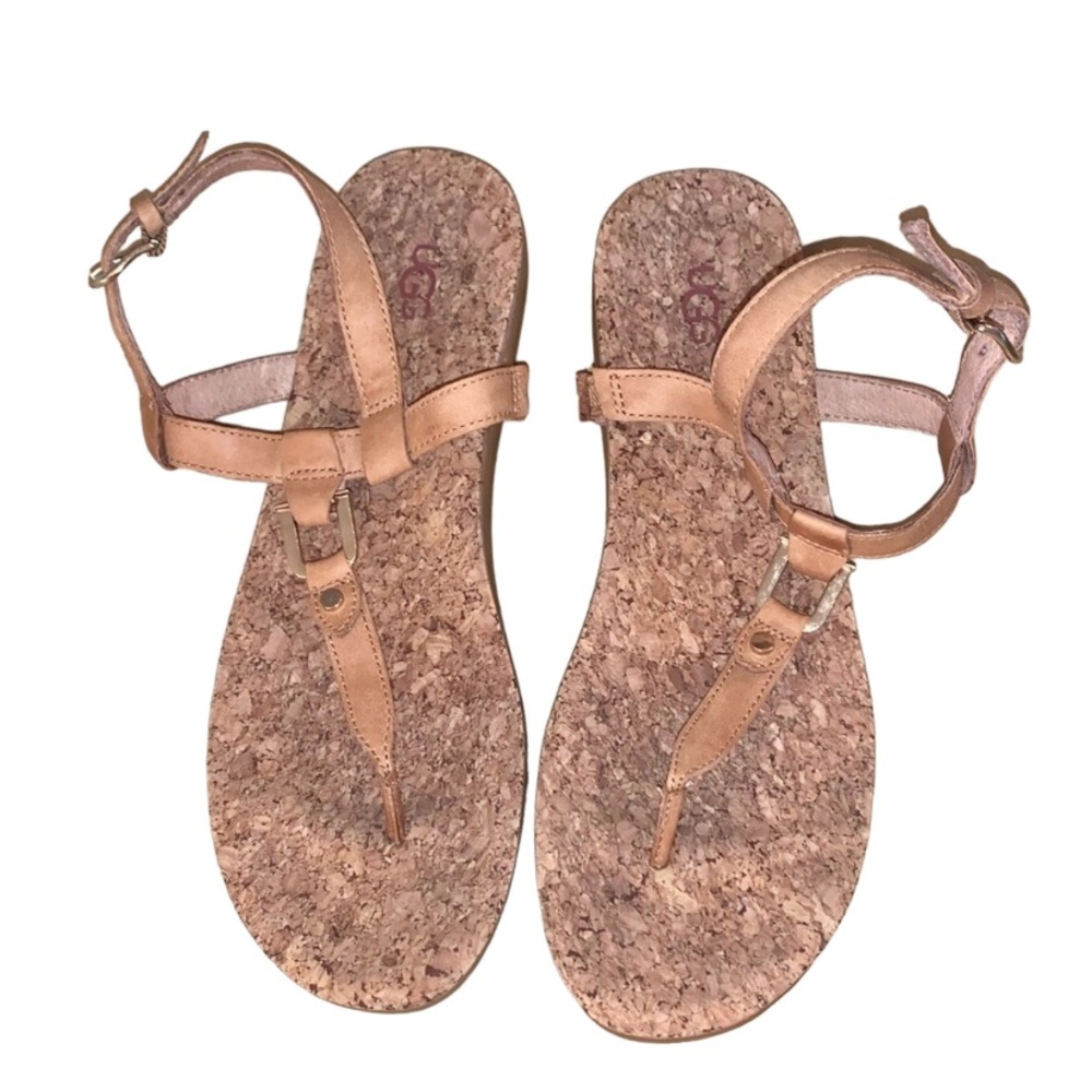Ugg UGGS Leather cork sandals women’s size 10